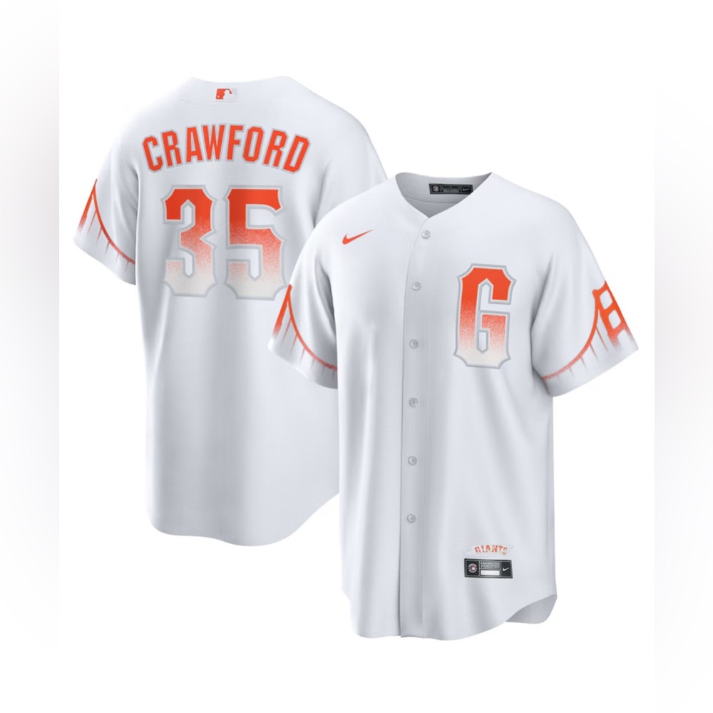 San Francisco Giants | Brandon Crawford Nike White 2021 City Connect Jersey✨